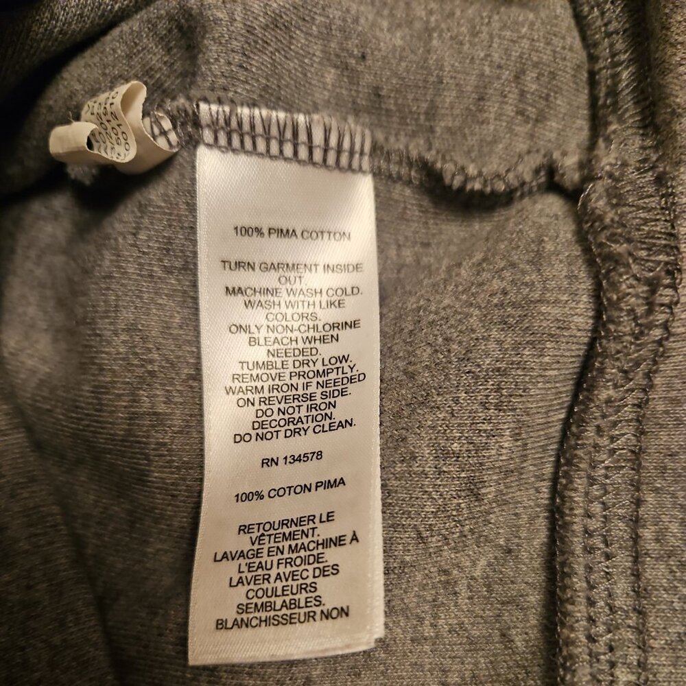 Vineyard Vines Whale Quarter Zip Pullover Sweatshirt 100% Pima Cotton Gray, Sz 5 - Picture 6 of 7